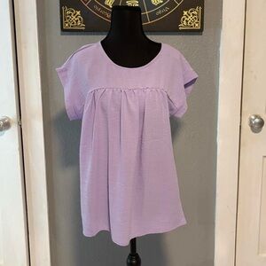 ANDREE BY UNIT Lavender Short Sleeve Blouse